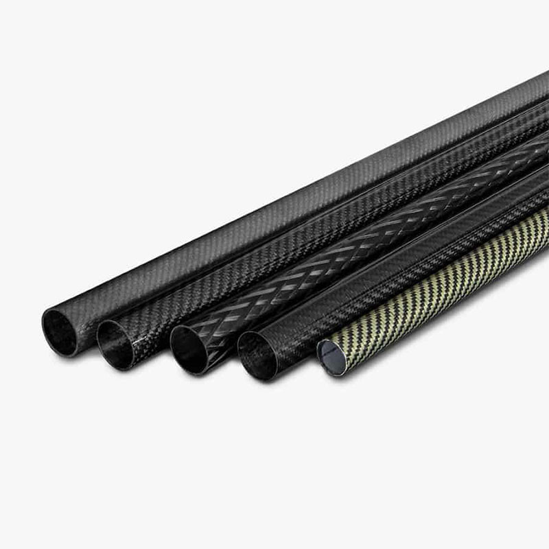 3K Glossy Twill Surface Carbon Fiber Pipes / Tubes / Tubing Customized High Strength