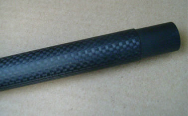 Black 3 k plain light twill Carbon Fiber Telescopic Pole / Telescoping Tubes