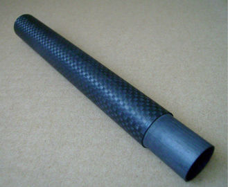 Black 3 k plain light twill Carbon Fiber Telescopic Pole / Telescoping Tubes