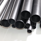 Glossy Round Carbon Fiber Tube Unidirectional Roll Wrapped Machinability