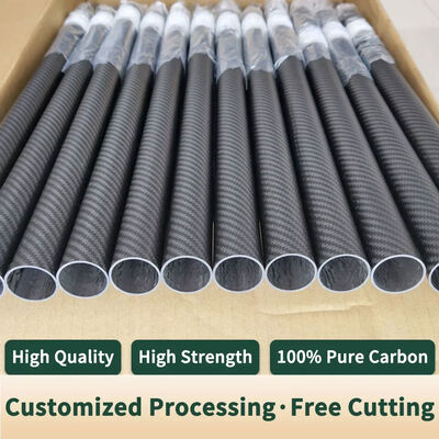 High Modulus Carbon Fiber Tube | Ultra High Strength CFRP Round Pipe Lightweight Composite Tubing Custom Size